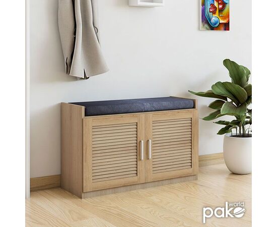 Παπουτσοθήκη-Σκαμπό Crispy pakoworld 9 ζεύγων χρώμα sonoma με μαξιλάρι 94x34,5x60εκ - ΝΤΟΥΛΑΠΙΑ - ΠΑΠΟΥΤΣΟΘΗΚΕΣ στο Milonadakis.gr