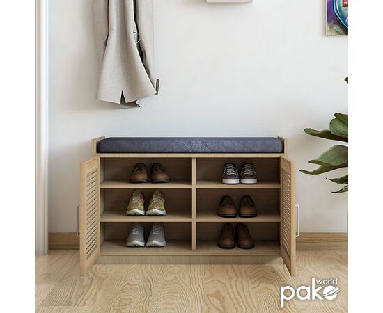 Παπουτσοθήκη-Σκαμπό Crispy pakoworld 9 ζεύγων χρώμα sonoma με μαξιλάρι 94x34,5x60εκ - ΝΤΟΥΛΑΠΙΑ - ΠΑΠΟΥΤΣΟΘΗΚΕΣ στο Milonadakis.gr