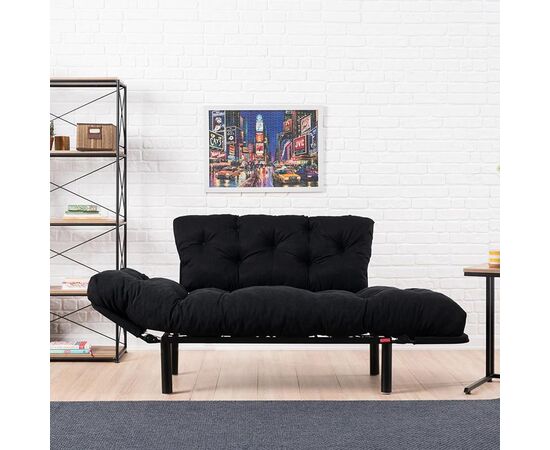 Καναπές κρεβάτι PWF-0018 pakoworld 2θέσιος με ύφασμα χρώμα μαύρο 155x73x85cm - ΚΑΝΑΠΕΔΕΣ-ΣΑΛΟΝΙΑ στο Milonadakis.gr