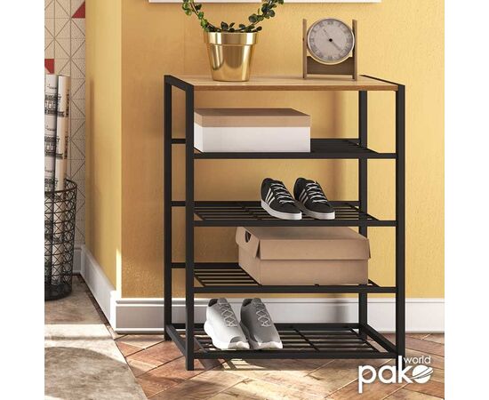 Παπουτσοθήκη Ramon pakoworld 12 ζευγών φυσικό-μαύρο 63x30x83εκ - ΝΤΟΥΛΑΠΙΑ - ΠΑΠΟΥΤΣΟΘΗΚΕΣ στο Milonadakis.gr