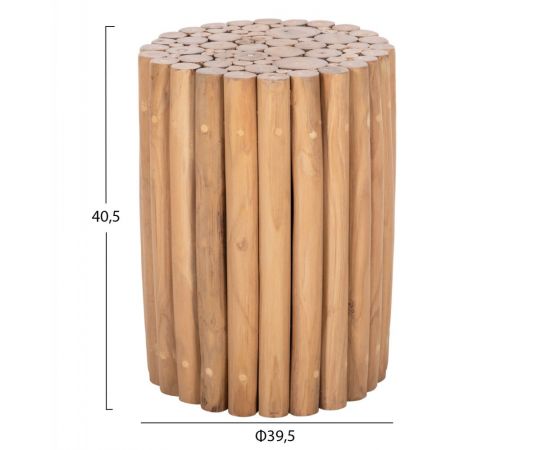 ΤΡΑΠΕΖΙ ΒΟΗΘΗΤΙΚΟ ΣΤΡΟΓΓΥΛΟ COOTER HM9866 ΚΛΑΔΙΑ ΞΥΛΟΥ ΤΕΑΚ ΦΥΣΙΚΟ Φ29,5x40,5Υεκ - ΒΟΗΘΗΤΙΚΑ ΤΡΑΠΕΖΑΚΙΑ στο Milonadakis.gr