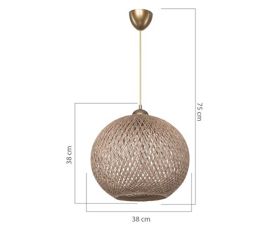 Φωτιστικό οροφής μονόφωτο Leshia pakoworld Ε27 καφέ Φ38x75εκ - ΦΩΤΙΣΤΙΚΑ ΟΡΟΦΗΣ στο Milonadakis.gr