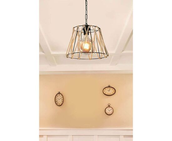 Φωτιστικό οροφής μονόφωτο PWL-1114 pakoworld Ε27 μαύρο-μπεζ 30x54εκ - ΦΩΤΙΣΤΙΚΑ ΟΡΟΦΗΣ στο Milonadakis.gr