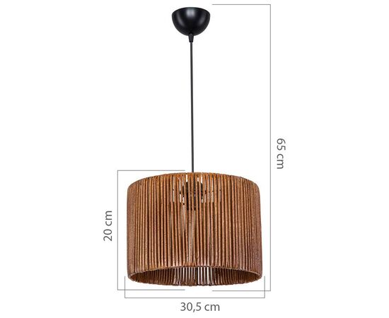 Φωτιστικό οροφής μονόφωτο PWL-1117 pakoworld Ε27 καφέ Φ30x75εκ - ΦΩΤΙΣΤΙΚΑ ΟΡΟΦΗΣ στο Milonadakis.gr