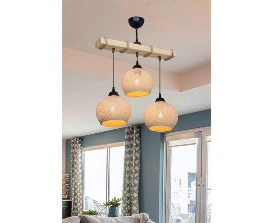 Φωτιστικό οροφής τρίφωτο Fiona pakoworld Ε27 κρεμ-φυσικό 50x20x63εκ - ΦΩΤΙΣΤΙΚΑ ΟΡΟΦΗΣ στο Milonadakis.gr