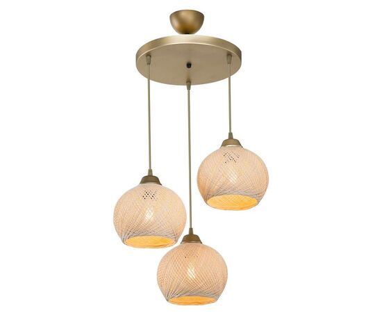 Φωτιστικό οροφής τρίφωτο PWL-1121 pakoworld Ε27 κρεμ-χρυσό Φ40x75εκ - ΦΩΤΙΣΤΙΚΑ ΟΡΟΦΗΣ στο Milonadakis.gr