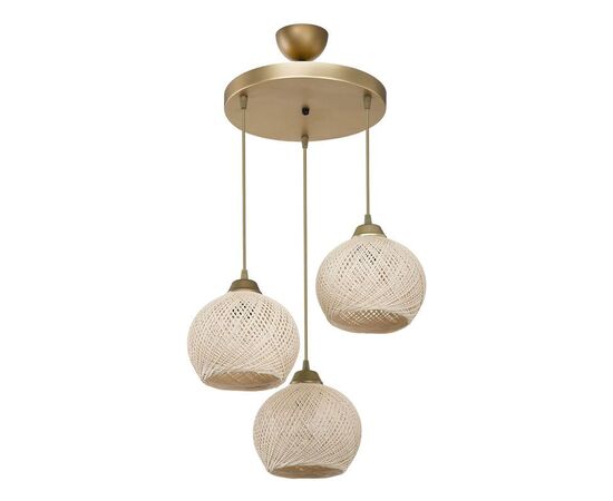 Φωτιστικό οροφής τρίφωτο PWL-1121 pakoworld Ε27 κρεμ-χρυσό Φ40x75εκ - ΦΩΤΙΣΤΙΚΑ ΟΡΟΦΗΣ στο Milonadakis.gr