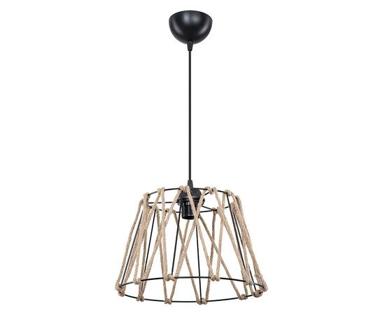 Φωτιστικό οροφής μονόφωτο PWL-1160 pakoworld E27 μαύρο-σχοινί 30x54εκ - ΦΩΤΙΣΤΙΚΑ ΟΡΟΦΗΣ στο Milonadakis.gr