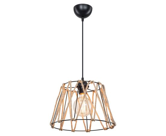 Φωτιστικό οροφής μονόφωτο PWL-1160 pakoworld E27 μαύρο-σχοινί 30x54εκ - ΦΩΤΙΣΤΙΚΑ ΟΡΟΦΗΣ στο Milonadakis.gr