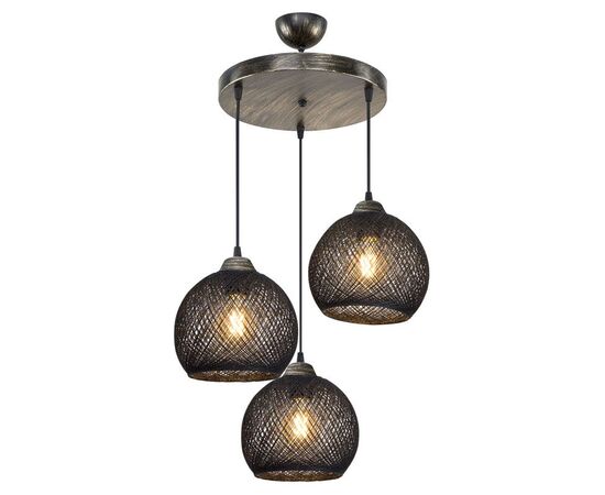 Φωτιστικό οροφής τρίφωτο PWL-1121 pakoworld Ε27 μαύρο-bronze Φ40x80εκ - ΦΩΤΙΣΤΙΚΑ ΟΡΟΦΗΣ στο Milonadakis.gr