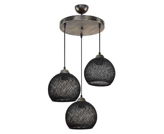 Φωτιστικό οροφής τρίφωτο PWL-1121 pakoworld Ε27 μαύρο-bronze Φ40x80εκ - ΦΩΤΙΣΤΙΚΑ ΟΡΟΦΗΣ στο Milonadakis.gr