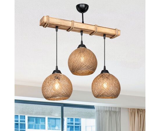 Φωτιστικό οροφής τρίφωτο Fiona pakoworld Ε27 καρυδί-μπεζ 50x20x63εκ - ΦΩΤΙΣΤΙΚΑ ΟΡΟΦΗΣ στο Milonadakis.gr