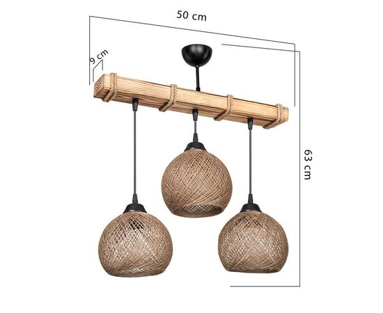 Φωτιστικό οροφής τρίφωτο Fiona pakoworld Ε27 καρυδί-μπεζ 50x20x63εκ - ΦΩΤΙΣΤΙΚΑ ΟΡΟΦΗΣ στο Milonadakis.gr