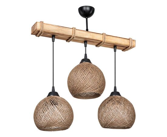 Φωτιστικό οροφής τρίφωτο Fiona pakoworld Ε27 καρυδί-μπεζ 50x20x63εκ - ΦΩΤΙΣΤΙΚΑ ΟΡΟΦΗΣ στο Milonadakis.gr