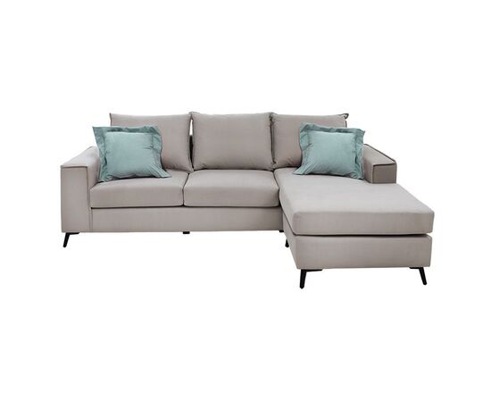 Γωνιακός καναπές Fabulous pakoworld αναστρέψιμος ύφασμα elephant-ciel 240x165x95εκ - ΚΑΝΑΠΕΔΕΣ-ΣΑΛΟΝΙΑ στο Milonadakis.gr