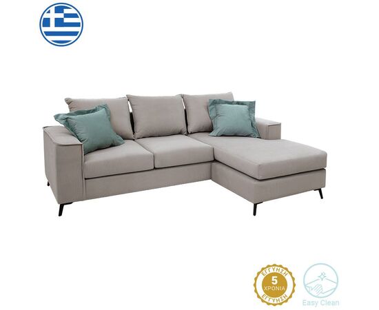 Γωνιακός καναπές Fabulous pakoworld αναστρέψιμος ύφασμα elephant-ciel 240x165x95εκ - ΚΑΝΑΠΕΔΕΣ-ΣΑΛΟΝΙΑ στο Milonadakis.gr