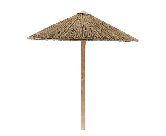 Ομπρέλα Solaris στρογγυλή μέταλλο ξύλο ελάτου φυσικό-ψάθα Φ210x270εκ - ΟΜΠΡΕΛΕΣ ΚΑΙ ΒΑΣΕΙΣ στο Milonadakis.gr
