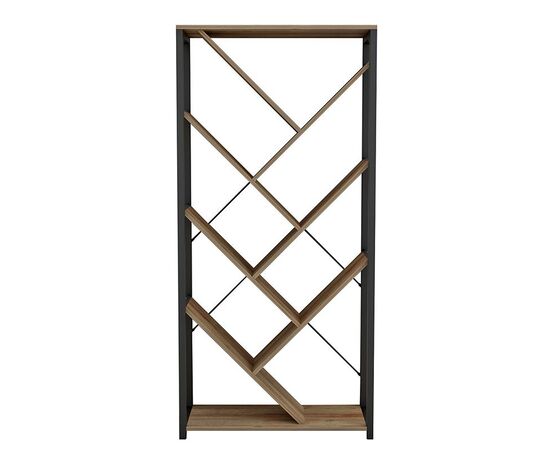 Βιβλιοθήκη Alex pakoworld φυσικό-μαύρο 74x30x153εκ - ΒΙΒΛΙΟΘΗΚΕΣ στο Milonadakis.gr