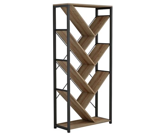 Βιβλιοθήκη Alex pakoworld φυσικό-μαύρο 74x30x153εκ - ΒΙΒΛΙΟΘΗΚΕΣ στο Milonadakis.gr