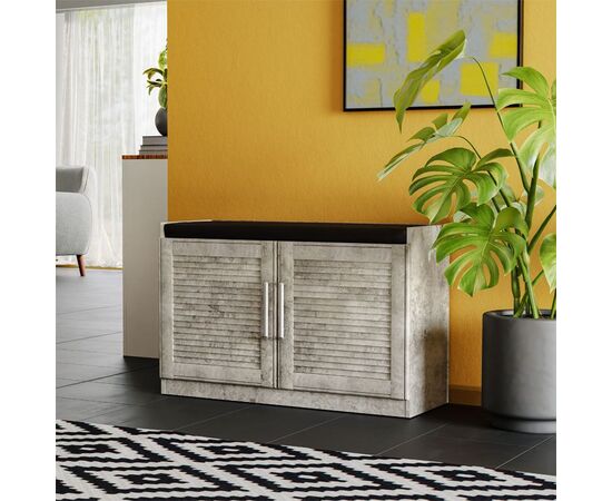 Παπουτσοθήκη-Σκαμπό Crispy pakoworld 9 ζεύγων χρώμα antique ανθρακί με μαξιλάρι 94x34,5x60εκ - ΝΤΟΥΛΑΠΙΑ - ΠΑΠΟΥΤΣΟΘΗΚΕΣ στο Milonadakis.gr