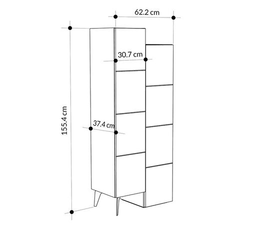 Ντουλάπι-στήλη Romane pakoworld φυσικό 62.2x37.4x155.4εκ - ΝΤΟΥΛΑΠΙΑ - ΠΑΠΟΥΤΣΟΘΗΚΕΣ στο Milonadakis.gr