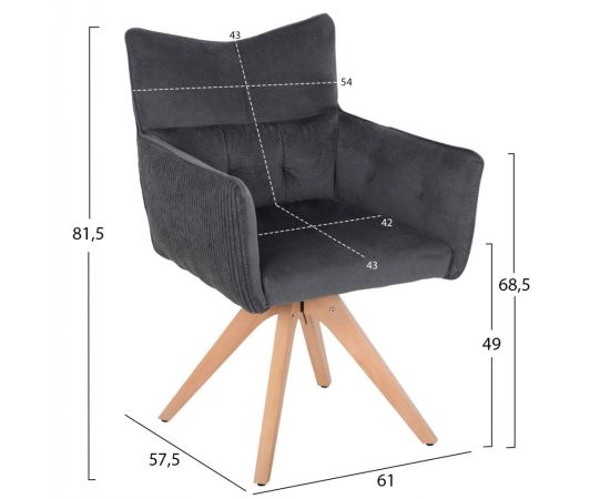 ΠΟΛΥΘΡΟΝΑ ΤΡΑΠΕΖΑΡΙΑΣ QUILL HM9843.03 ΓΚΡΙ ΥΦΑΣΜΑ-ΞΥΛΟ ΟΞΙΑΣ ΠΟΔΙΑ 61x57,5x91Υεκ. - ΚΑΡΕΚΛΕΣ - ΠΟΛΥΘΡΟΝΕΣ ΕΣ. στο Milonadakis.gr