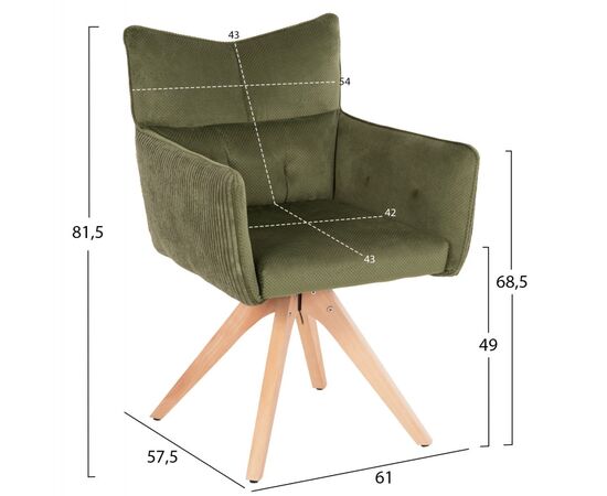 ΠΟΛΥΘΡΟΝΑ ΤΡΑΠΕΖΑΡΙΑΣ QUILL HM9843.05 ΠΡΑΣΙΝΟ ΥΦΑΣΜΑ-ΞΥΛΟ ΟΞΙΑΣ ΠΟΔΙΑ 61x57,5x91Υεκ. - ΚΑΡΕΚΛΕΣ - ΠΟΛΥΘΡΟΝΕΣ ΕΣ. στο Milonadakis.gr