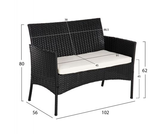ΣΕΤ ΣΑΛΟΝΙ 4ΤΜΧ STASIA HM6089.04 ΣΥΝΘ.RATTAN ΜΑΥΡΟ-ΜΠΕΖ ΜΑΞΙΛΑΡΙΑ - ΣΕΤ ΣΑΛΟΝΙΑ στο Milonadakis.gr