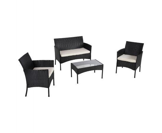 ΣΕΤ ΣΑΛΟΝΙ 4ΤΜΧ STASIA HM6089.04 ΣΥΝΘ.RATTAN ΜΑΥΡΟ-ΜΠΕΖ ΜΑΞΙΛΑΡΙΑ - ΣΕΤ ΣΑΛΟΝΙΑ στο Milonadakis.gr