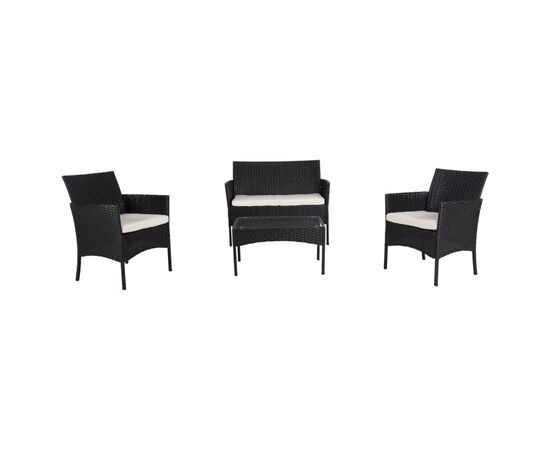 ΣΕΤ ΣΑΛΟΝΙ 4ΤΜΧ STASIA HM6089.04 ΣΥΝΘ.RATTAN ΜΑΥΡΟ-ΜΠΕΖ ΜΑΞΙΛΑΡΙΑ - ΣΕΤ ΣΑΛΟΝΙΑ στο Milonadakis.gr