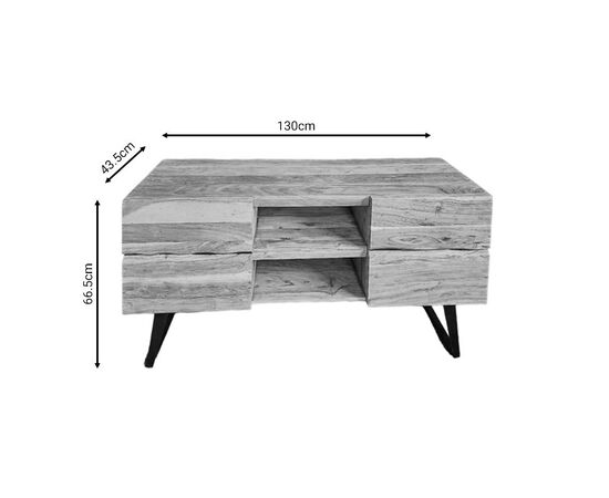 Έπιπλο τηλεόρασης Dervie pakoworld φυσικό μασίφ ξύλο ακακίας 130x43.5x66.5εκ - ΕΠΙΠΛΑ ΤΗΛΕΟΡΑΣΗΣ στο Milonadakis.gr