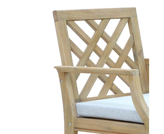 Καρέκλα Amalfi pakoworld μασίφ ξύλο ακακίας-μπεζ ύφασμα 59x63.5x104.9εκ - ΚΑΡΕΚΛΕΣ - ΠΟΛΥΘΡΟΝΕΣ στο Milonadakis.gr