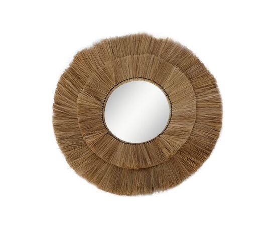 Καθρέπτης Krava Inart φυσικό ψάθα Φ77x3εκ - ΚΑΘΡΕΠΤΕΣ στο Milonadakis.gr