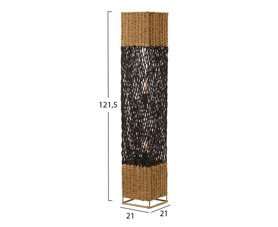 ΦΩΤΙΣΤΙΚΟ ΔΑΠΕΔΟΥ HM4355 ΜΕΤΑΛΛΟ-PAPER ROPE ΣΕ ΜΠΕΖ ΑΜΜΟΥ-ΜΑΥΡΟ 21x21x119,5Υεκ. - ΦΩΤΙΣΤΙΚΑ ΔΑΠΕΔΟΥ στο Milonadakis.gr