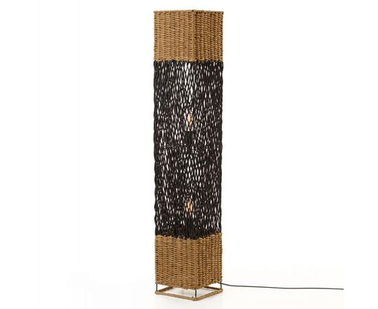 ΦΩΤΙΣΤΙΚΟ ΔΑΠΕΔΟΥ HM4355 ΜΕΤΑΛΛΟ-PAPER ROPE ΣΕ ΜΠΕΖ ΑΜΜΟΥ-ΜΑΥΡΟ 21x21x119,5Υεκ. - ΦΩΤΙΣΤΙΚΑ ΔΑΠΕΔΟΥ στο Milonadakis.gr