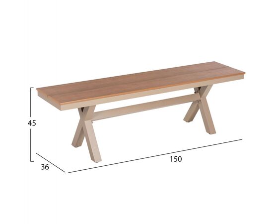ΠΑΓΚΑΚΙ ΑΛΟΥΜΙΝΙΟΥ TAWNEE HM6038.04 ΣΑΜΠΑΝΙ-POLYWOOD ΚΑΘΙΣΜΑ ΦΥΣΙΚΟ 150x36x45Υεκ. - ΠΑΓΚΑΚΙΑ στο Milonadakis.gr
