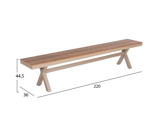 ΠΑΓΚΑΚΙ ΑΛΟΥΜΙΝΙΟΥ TAWNEE HM6040.04 ΣΑΜΠΑΝΙ-POLYWOOD ΚΑΘΙΣΜΑ ΦΥΣΙΚΟ 220x36x44,5Υεκ. - ΠΑΓΚΑΚΙΑ στο Milonadakis.gr