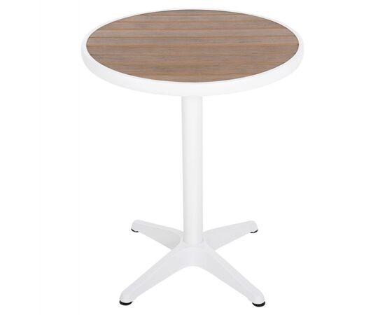 ΤΡΑΠΕΖΙ ΑΛΟΥΜΙΝΙΟΥ ΣΤΡΟΓΓΥΛΟ ALEXA HM6086.02 ΛΕΥΚΟ-POLYWOOD TOP ΦΥΣΙΚΟ Φ60x73Υεκ. - ΤΡΑΠΕΖΙΑ ΕΞ. ΧΩΡΟΥ στο Milonadakis.gr