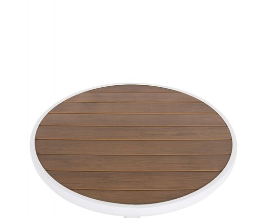 ΤΡΑΠΕΖΙ ΑΛΟΥΜΙΝΙΟΥ ΣΤΡΟΓΓΥΛΟ ALEXA HM6086.02 ΛΕΥΚΟ-POLYWOOD TOP ΦΥΣΙΚΟ Φ60x73Υεκ. - ΤΡΑΠΕΖΙΑ ΕΞ. ΧΩΡΟΥ στο Milonadakis.gr