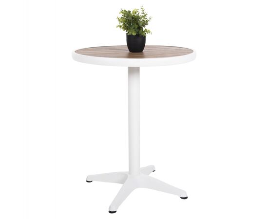 ΤΡΑΠΕΖΙ ΑΛΟΥΜΙΝΙΟΥ ΣΤΡΟΓΓΥΛΟ ALEXA HM6086.02 ΛΕΥΚΟ-POLYWOOD TOP ΦΥΣΙΚΟ Φ60x73Υεκ. - ΤΡΑΠΕΖΙΑ ΕΞ. ΧΩΡΟΥ στο Milonadakis.gr
