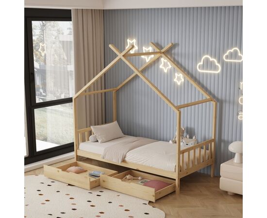 ΚΡΕΒΑΤΙ ΠΑΙΔΙΚΟ KLARICE HM680.01 τ.MONTESSORI-2 ΣΥΡΤΑΡΙΑ-ΞΥΛΟ ΠΕΥΚΟ ΦΥΣΙΚΟ-190x90εκ - ΠΑΙΔΙΚΟ ΔΩΜΑΤΙΟ στο Milonadakis.gr