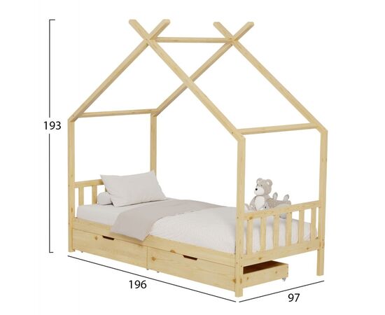 ΚΡΕΒΑΤΙ ΠΑΙΔΙΚΟ KLARICE HM680.01 τ.MONTESSORI-2 ΣΥΡΤΑΡΙΑ-ΞΥΛΟ ΠΕΥΚΟ ΦΥΣΙΚΟ-190x90εκ - ΠΑΙΔΙΚΟ ΔΩΜΑΤΙΟ στο Milonadakis.gr