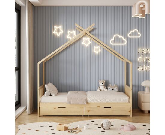 ΚΡΕΒΑΤΙ ΠΑΙΔΙΚΟ KLARICE HM680.01 τ.MONTESSORI-2 ΣΥΡΤΑΡΙΑ-ΞΥΛΟ ΠΕΥΚΟ ΦΥΣΙΚΟ-190x90εκ - ΠΑΙΔΙΚΟ ΔΩΜΑΤΙΟ στο Milonadakis.gr
