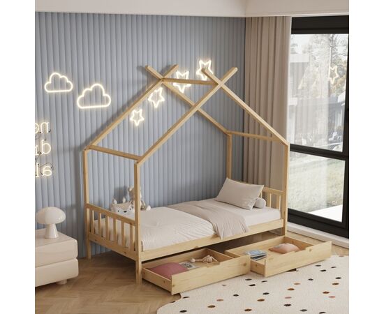ΚΡΕΒΑΤΙ ΠΑΙΔΙΚΟ KLARICE HM680.01 τ.MONTESSORI-2 ΣΥΡΤΑΡΙΑ-ΞΥΛΟ ΠΕΥΚΟ ΦΥΣΙΚΟ-190x90εκ - ΠΑΙΔΙΚΟ ΔΩΜΑΤΙΟ στο Milonadakis.gr