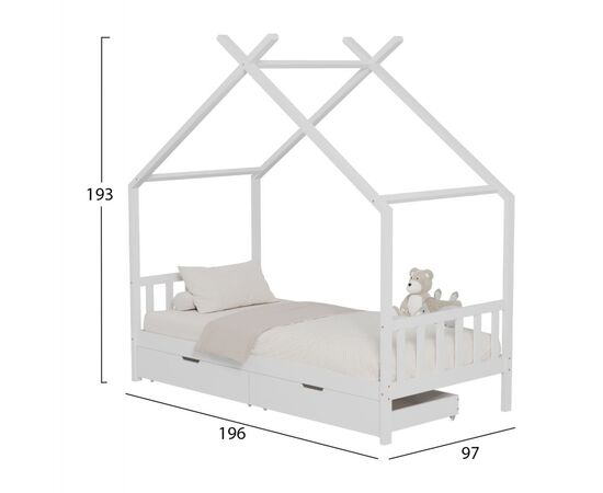 ΚΡΕΒΑΤΙ ΠΑΙΔΙΚΟ KLARICE HM680.03 τ.MONTESSORI-2 ΣΥΡΤΑΡΙΑ-ΞΥΛΟ ΠΕΥΚΟΥ ΛΕΥΚΟ-190x90εκ - ΠΑΙΔΙΚΟ ΔΩΜΑΤΙΟ στο Milonadakis.gr