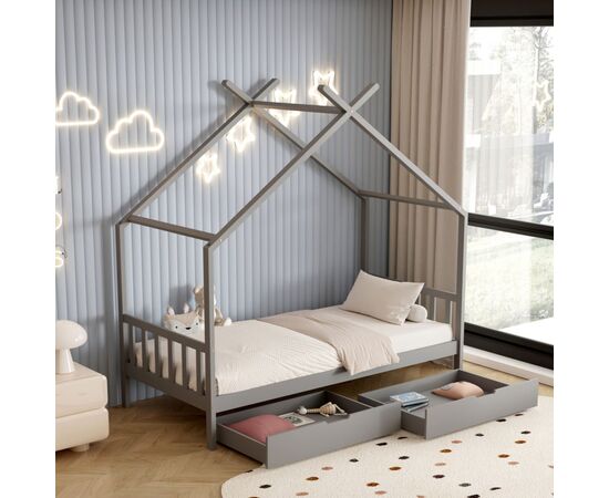 ΚΡΕΒΑΤΙ ΠΑΙΔΙΚΟ KLARICE HM680.05 τ.MONTESSORI-2 ΣΥΡΤΑΡΙΑ- ΞΥΛΟ ΠΕΥΚΟΥ ΓΚΡΙ-190x90εκ - ΠΑΙΔΙΚΟ ΔΩΜΑΤΙΟ στο Milonadakis.gr