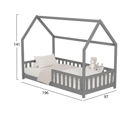 ΚΡΕΒΑΤΙ ΠΑΙΔΙΚΟ ΜΕ ΚΑΓΚΕΛΑ PHYLLIS HM679.05 τ.MONTESSORI ΞΥΛΟ ΠΕΥΚΟ ΓΚΡΙ-190x90εκ. - ΠΑΙΔΙΚΟ ΔΩΜΑΤΙΟ στο Milonadakis.gr