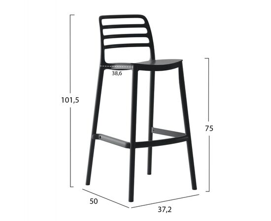 ΣΚΑΜΠΟ BAR ΠΟΛΥΠΡΟΠΥΛΕΝΙΟΥ SNOD HM6099.02 ΜΑΥΡΟ 37,2x50x101,5Υεκ. - ΣΚΑΜΠΩ στο Milonadakis.gr