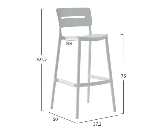 ΣΚΑΜΠΟ BAR ΠΟΛΥΠΡΟΠΥΛΕΝΙΟΥ SNOD2 HM6100.01 ΛΕΥΚΟ 37,2x50x101,5Υεκ. - ΣΚΑΜΠΩ στο Milonadakis.gr