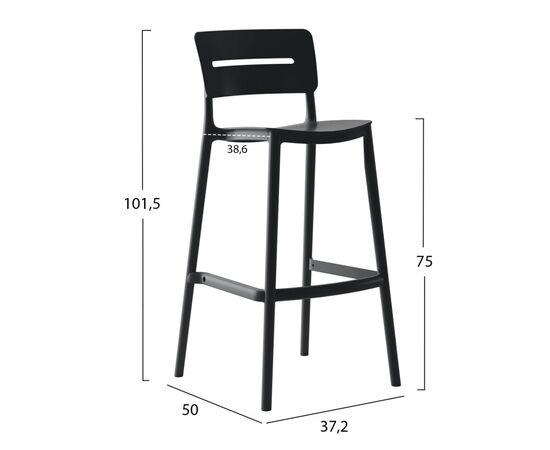 ΣΚΑΜΠΟ BAR ΠΟΛΥΠΡΟΠΥΛΕΝΙΟΥ SNOD2 HM6100.02 ΜΑΥΡΟ 37,2x50x101,5Υεκ. - ΣΚΑΜΠΩ στο Milonadakis.gr